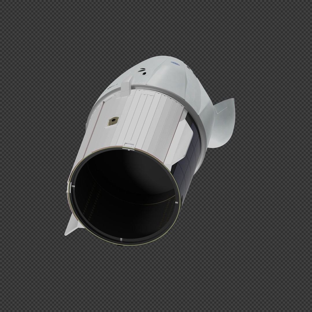 SpaceX Dragon 2 Cargo 3D Model – High-Detail Spacecraft, Blender, FBX - View 8