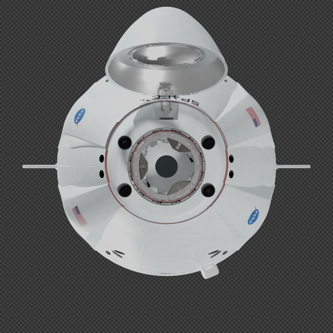 SpaceX Dragon 2 Cargo 3D Model – High-Detail Spacecraft, Blender, FBX - View 9