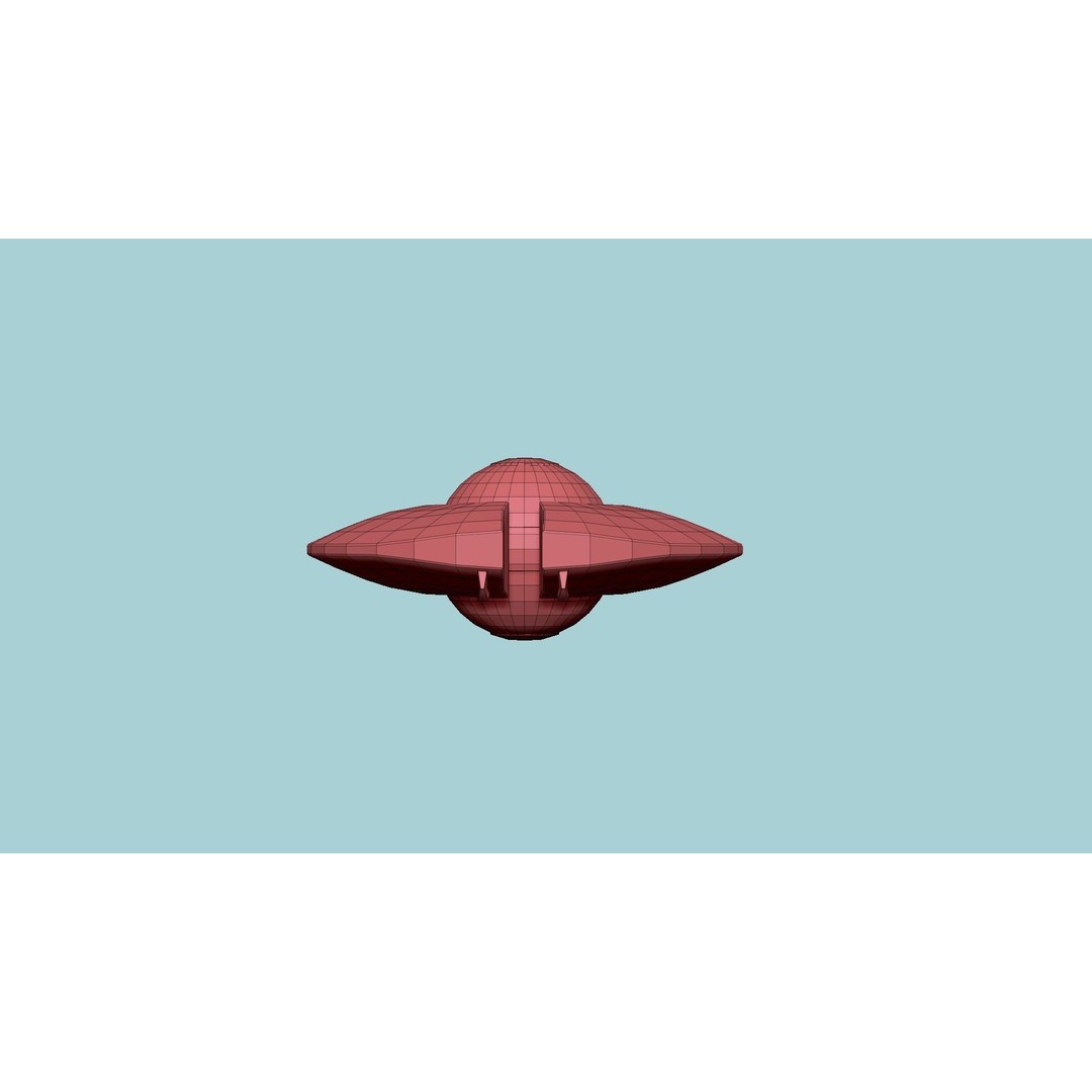 Alien Spaceship UFO 3D Model – Low Poly Sci-Fi Design, FBX - View 17