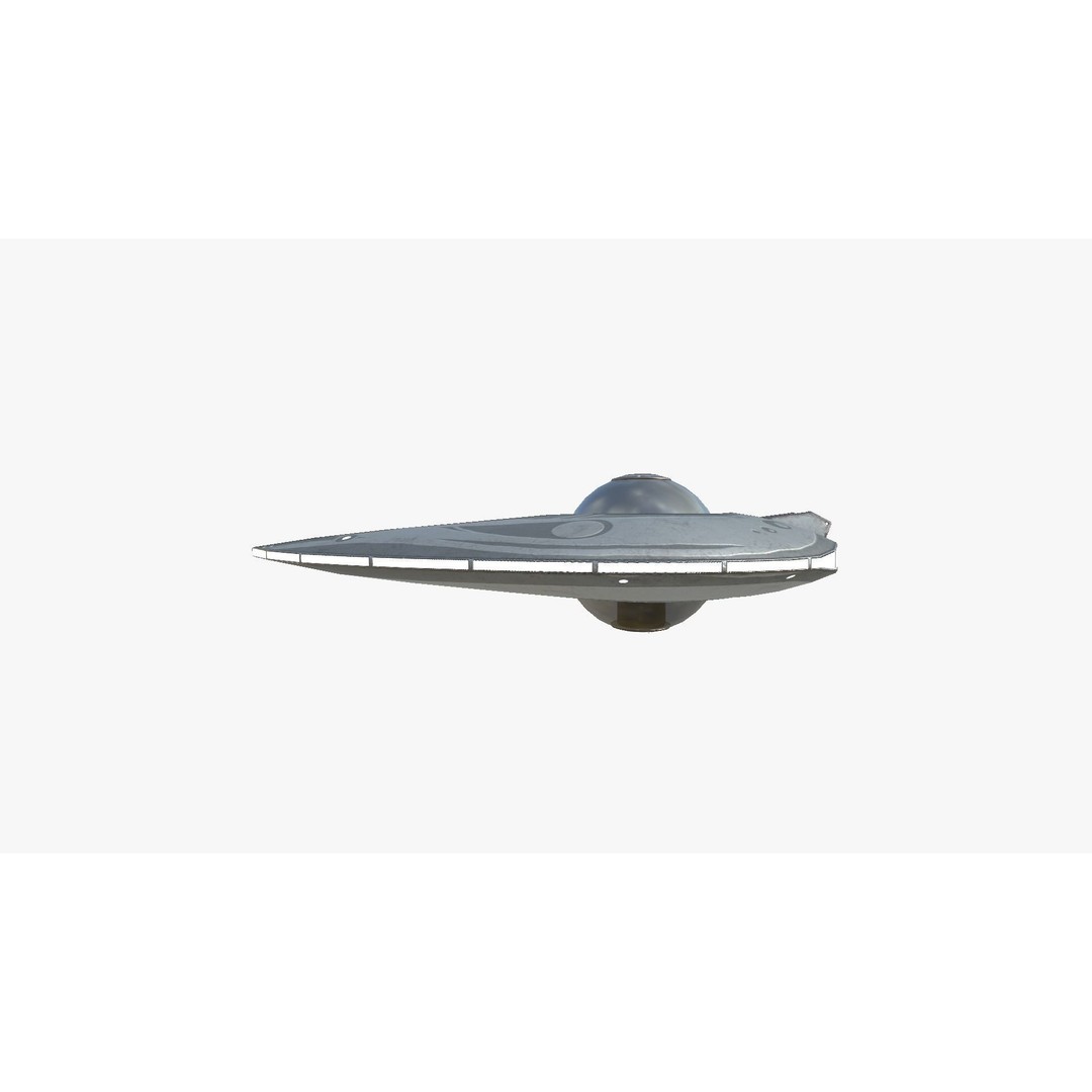Alien Spaceship UFO 3D Model – Low Poly Sci-Fi Design, FBX - View 6