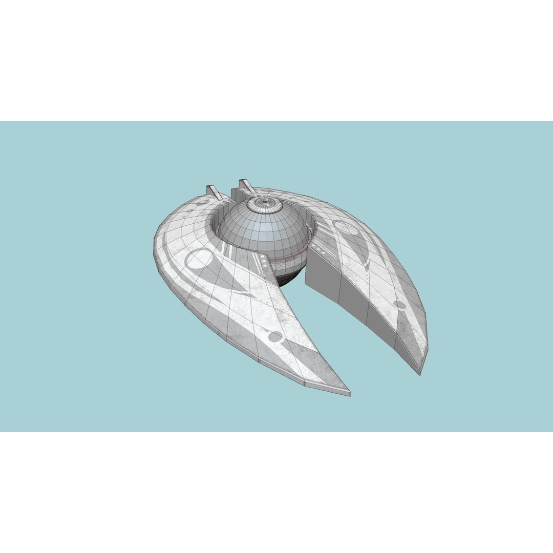 Alien Spaceship UFO 3D Model – Low Poly Sci-Fi Design, FBX - View 8