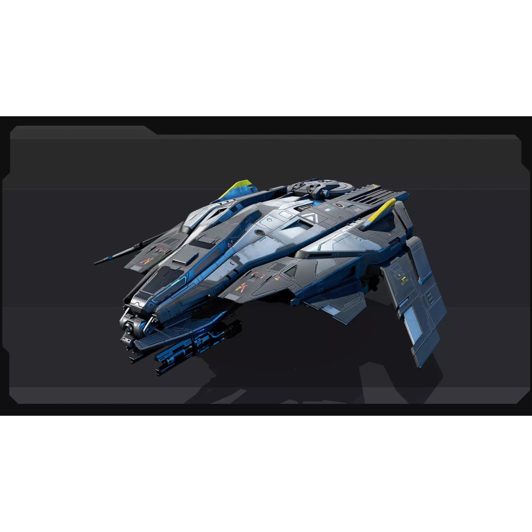 SF Fighter F50 3D Model – Low Poly Sci-Fi Spaceship, FBX, OBJ - View 3