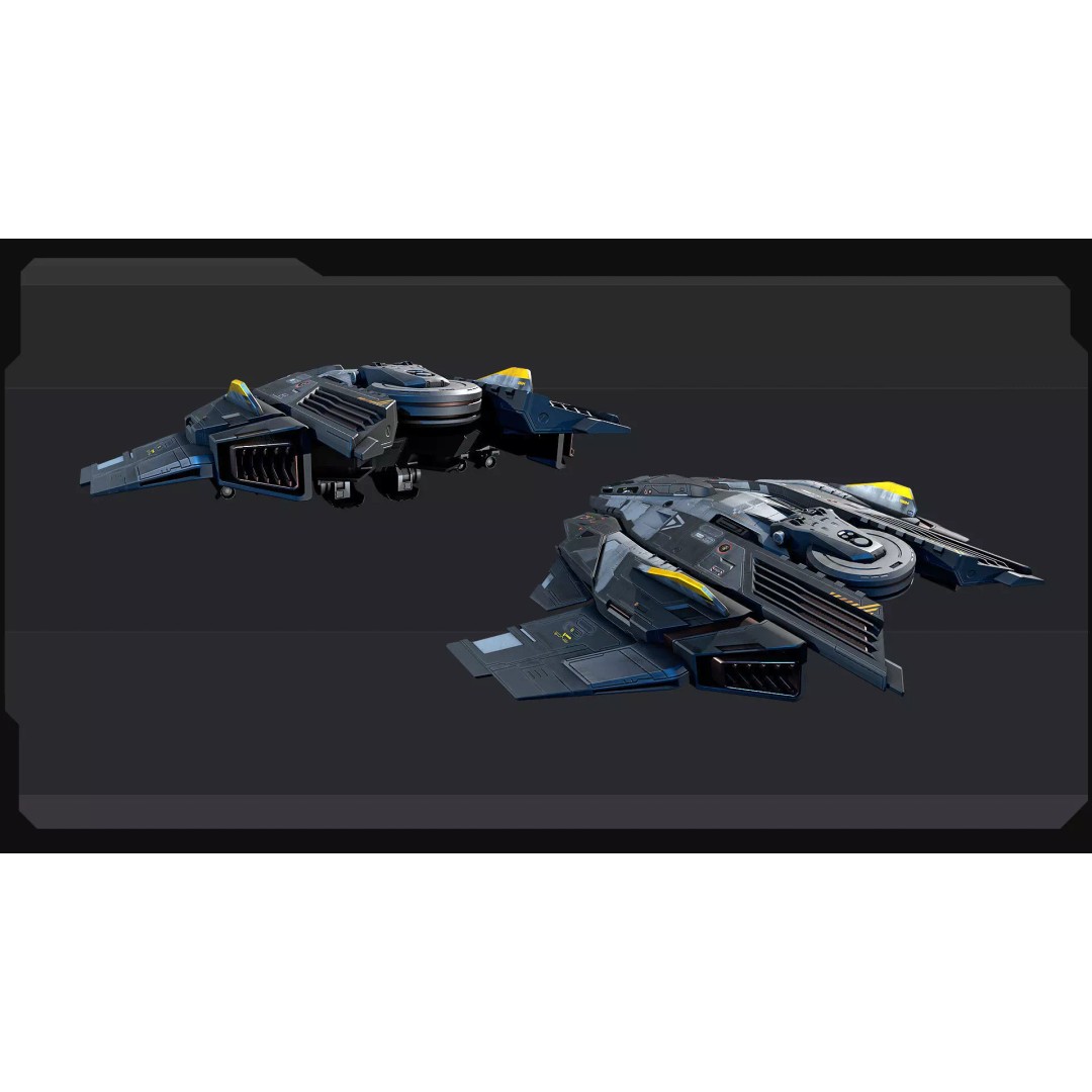 SF Fighter F50 3D Model – Low Poly Sci-Fi Spaceship, FBX, OBJ - View 8
