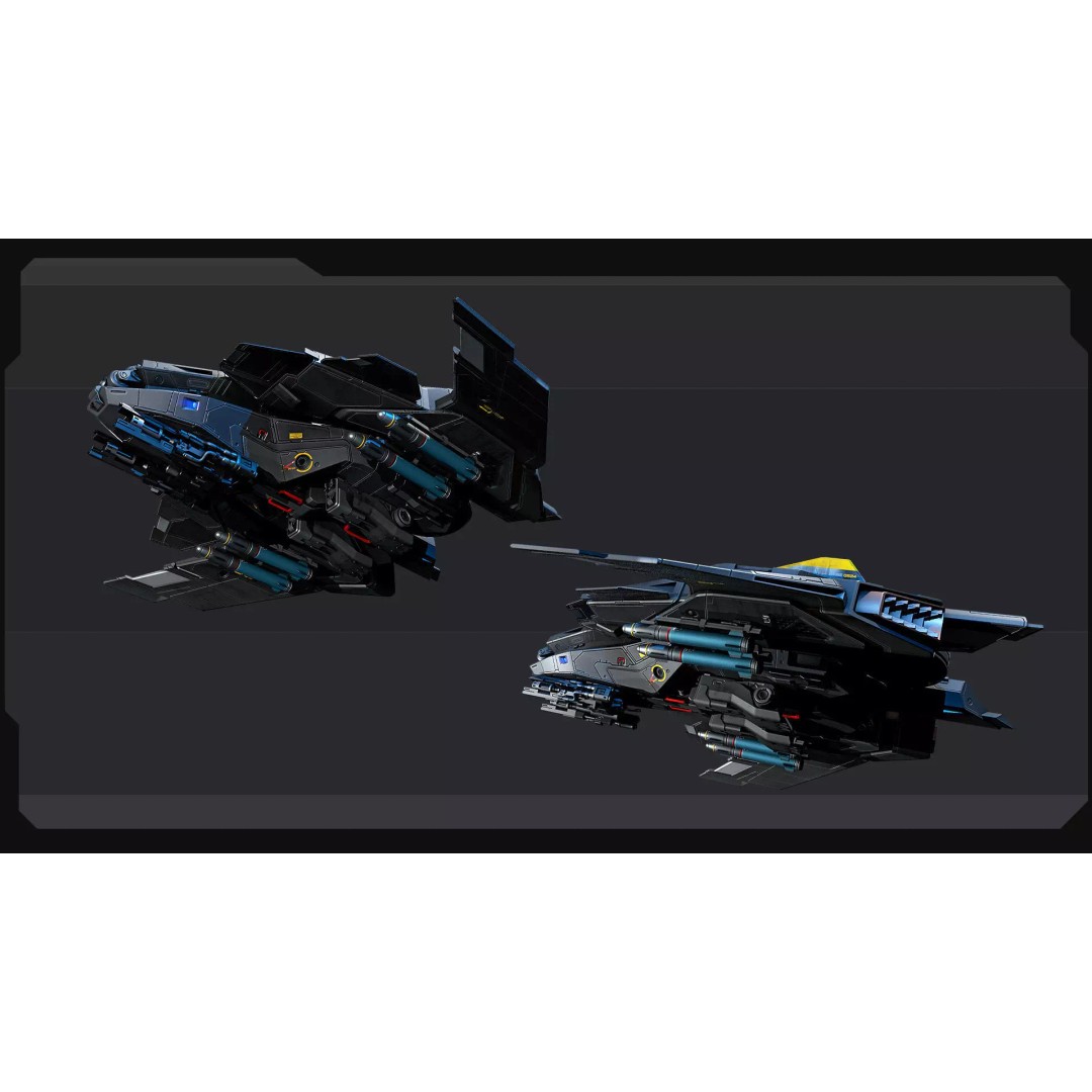 SF Fighter F50 3D Model – Low Poly Sci-Fi Spaceship, FBX, OBJ - View 9