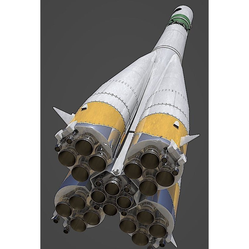 R-7 Rocket Vostok 3D Model – High Detail PBR Asset, Blender - View 4