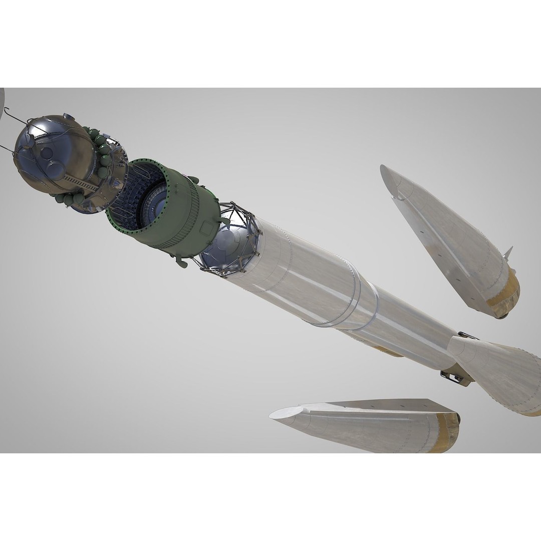R-7 Rocket Vostok 3D Model – High Detail PBR Asset, Blender - View 5
