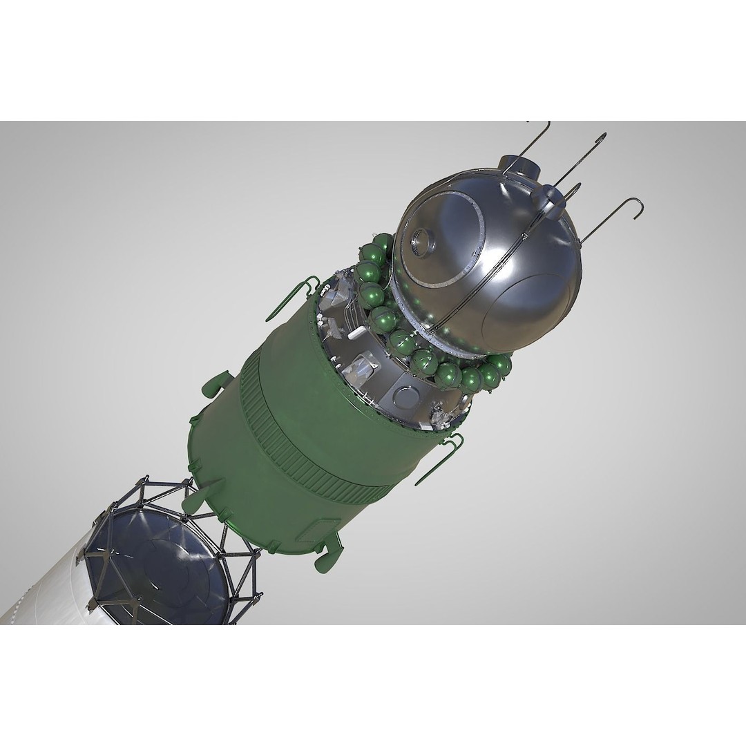 R-7 Rocket Vostok 3D Model – High Detail PBR Asset, Blender - View 7