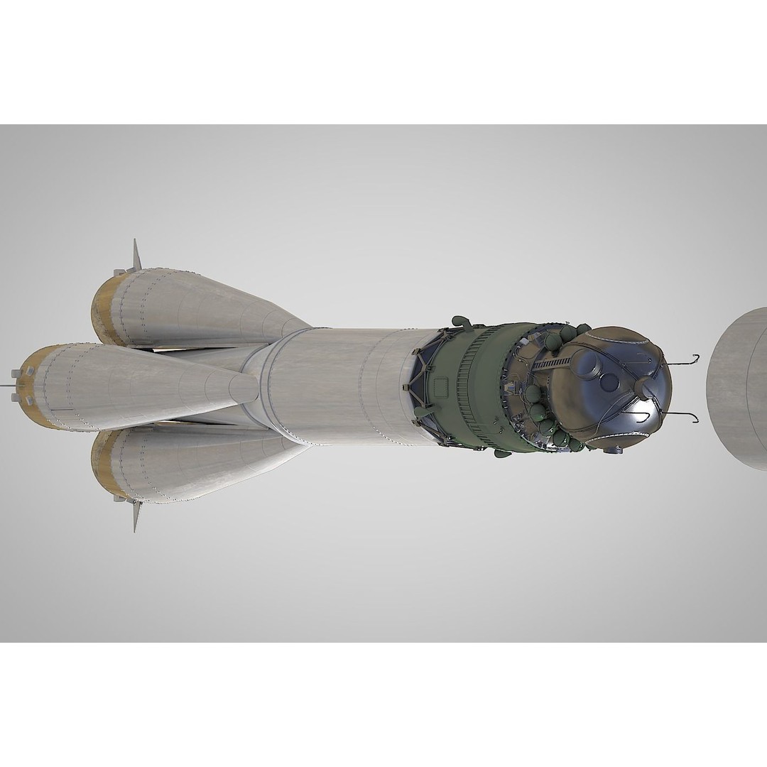 R-7 Rocket Vostok 3D Model – High Detail PBR Asset, Blender - View 8