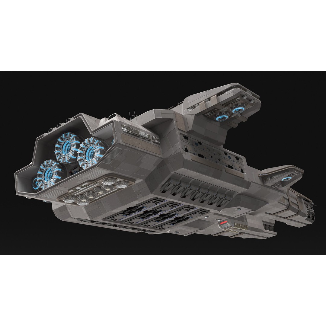 Civilian Spaceship 3D Model – High Quality PBR Asset, FBX, Blender - View 10