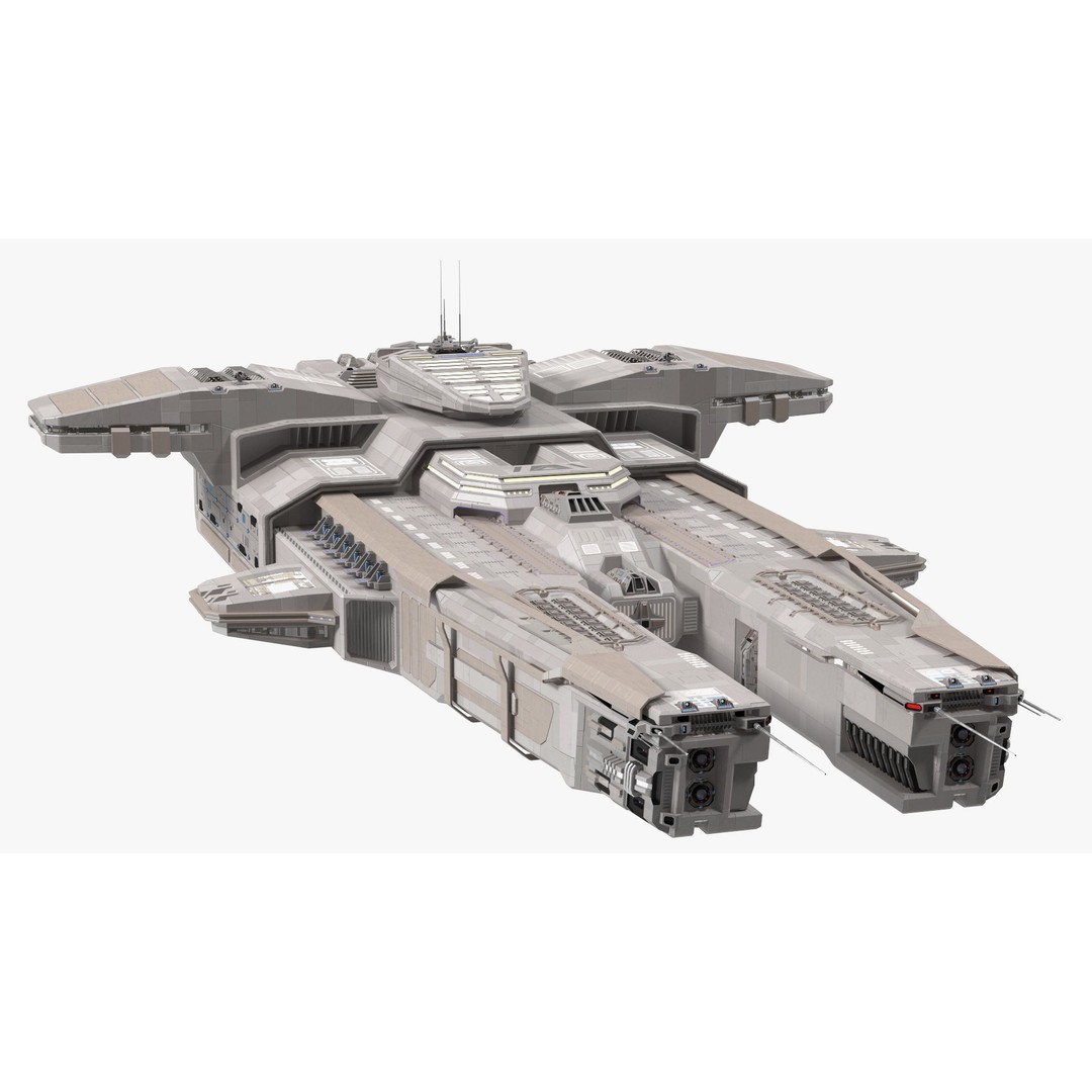Civilian Spaceship 3D Model – High Quality PBR Asset, FBX, Blender - View 12