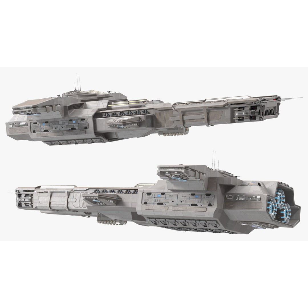 Civilian Spaceship 3D Model – High Quality PBR Asset, FBX, Blender - View 13