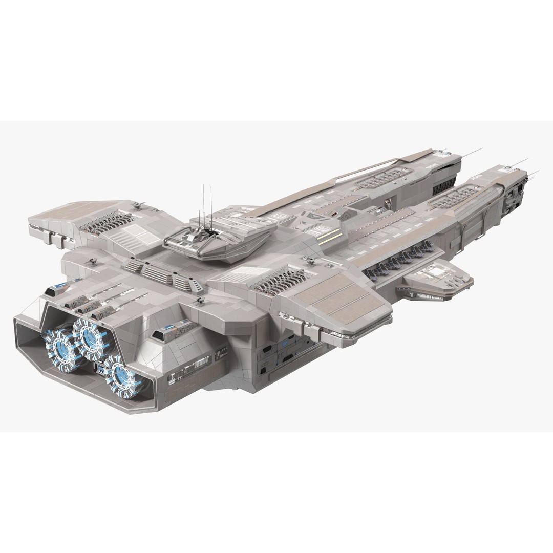 Civilian Spaceship 3D Model – High Quality PBR Asset, FBX, Blender - View 14