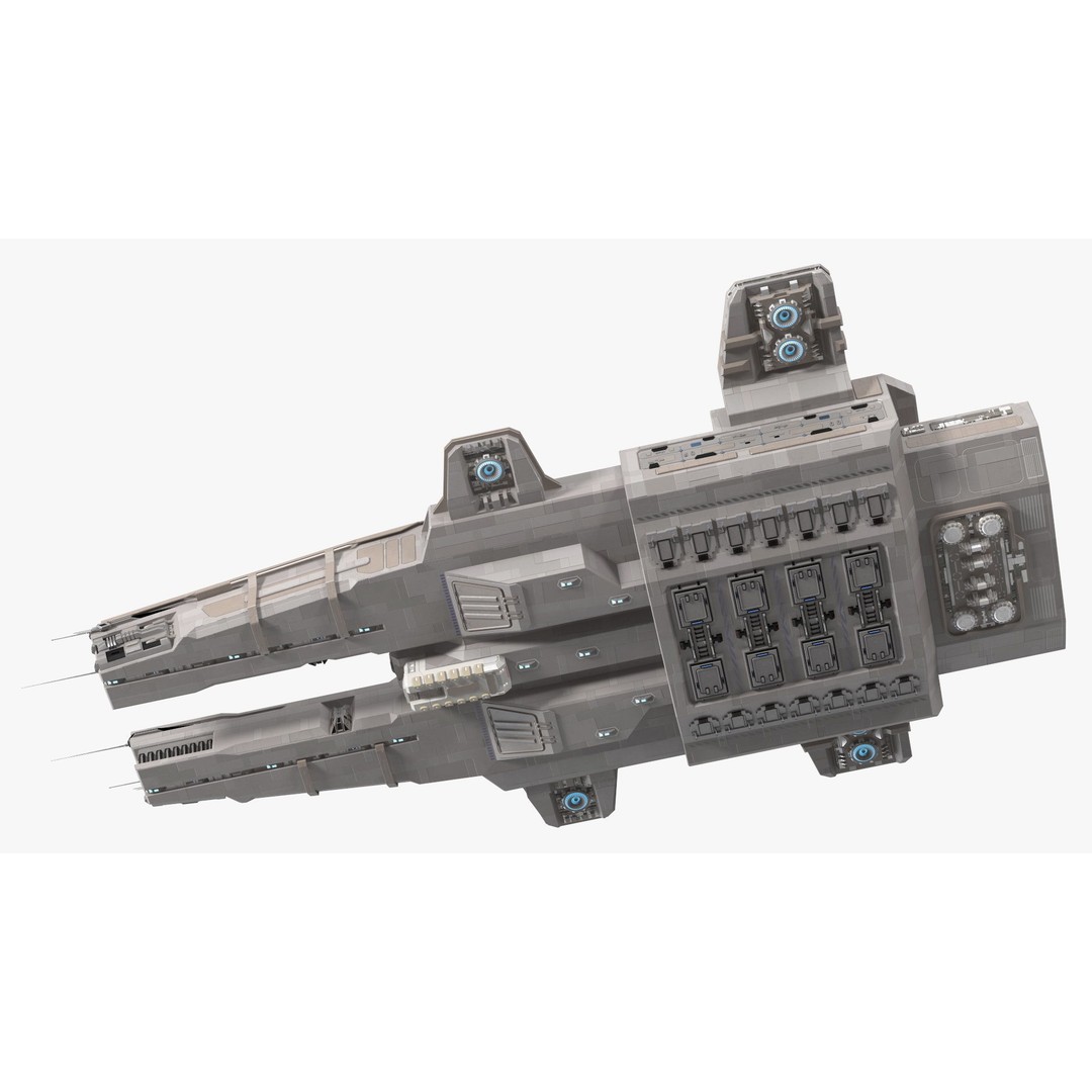 Civilian Spaceship 3D Model – High Quality PBR Asset, FBX, Blender - View 16