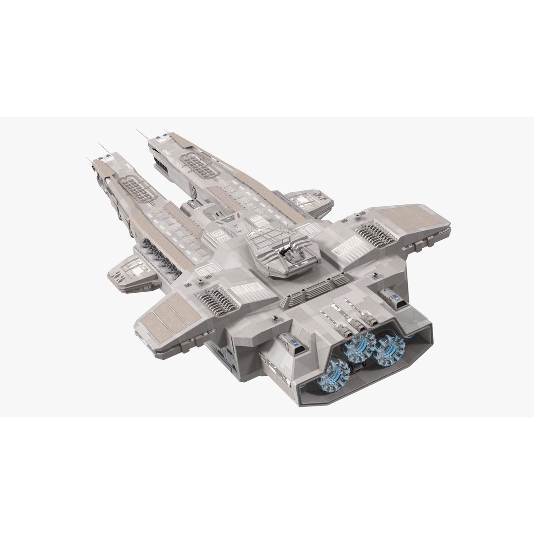 Civilian Spaceship 3D Model – High Quality PBR Asset, FBX, Blender - View 2