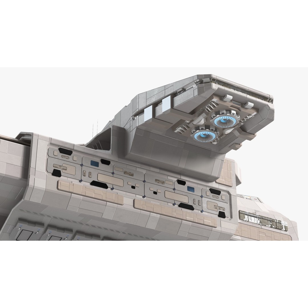 Civilian Spaceship 3D Model – High Quality PBR Asset, FBX, Blender - View 21