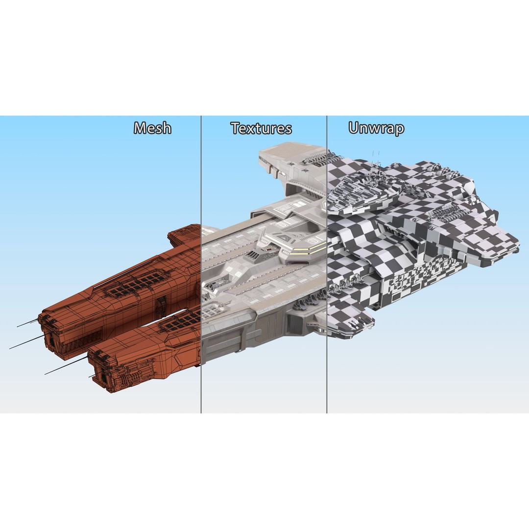 Civilian Spaceship 3D Model – High Quality PBR Asset, FBX, Blender - View 23