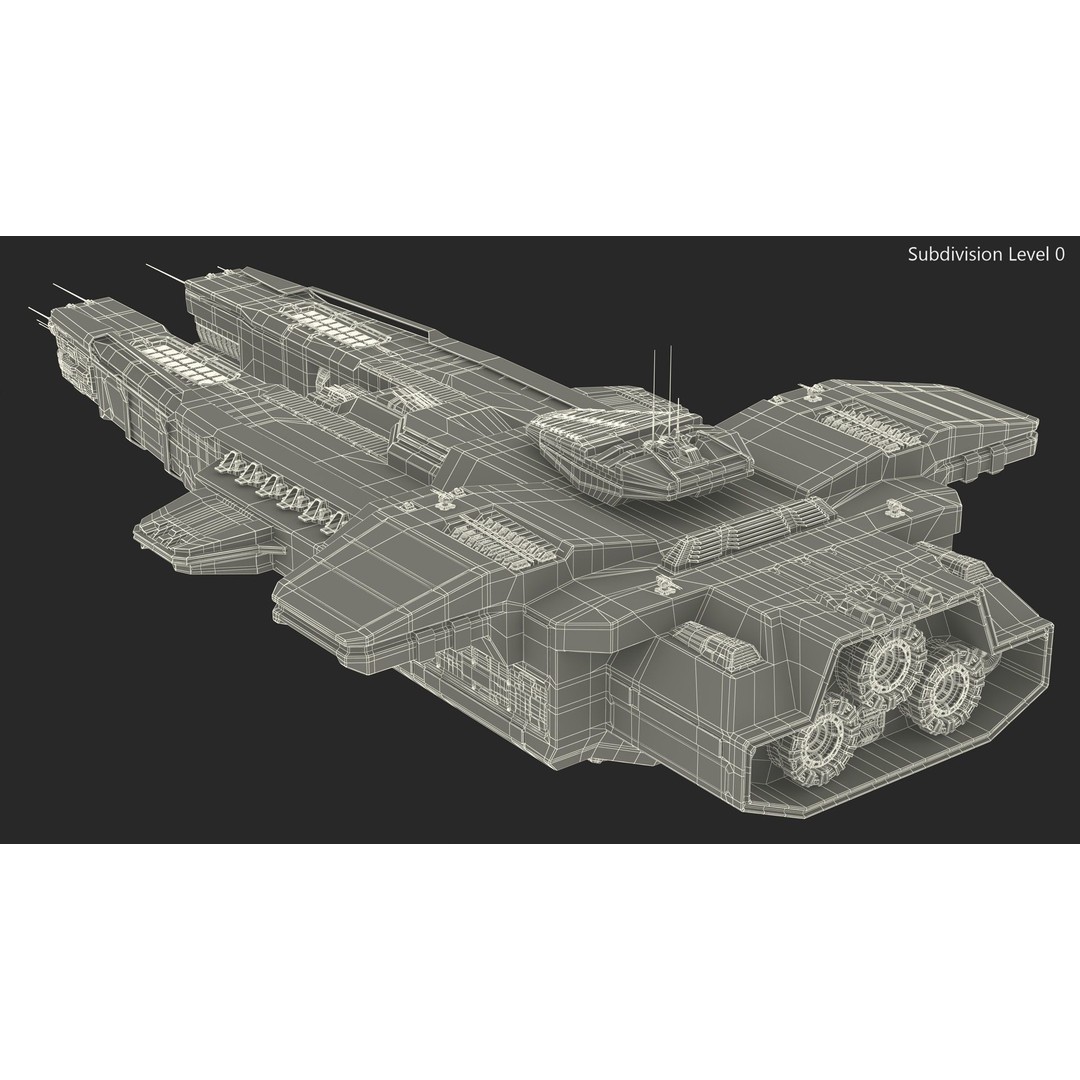 Civilian Spaceship 3D Model – High Quality PBR Asset, FBX, Blender - View 24