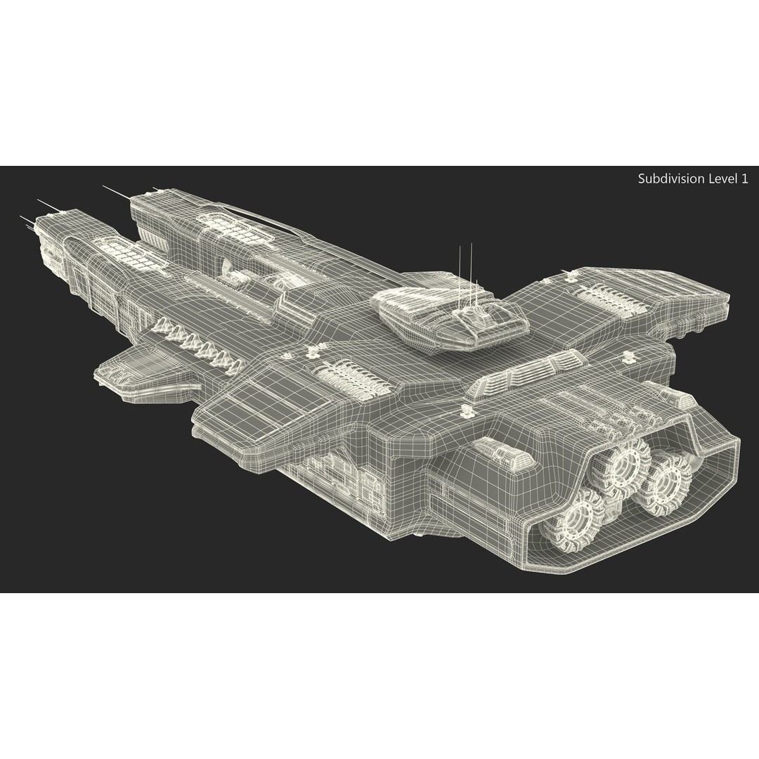 Civilian Spaceship 3D Model – High Quality PBR Asset, FBX, Blender - View 25