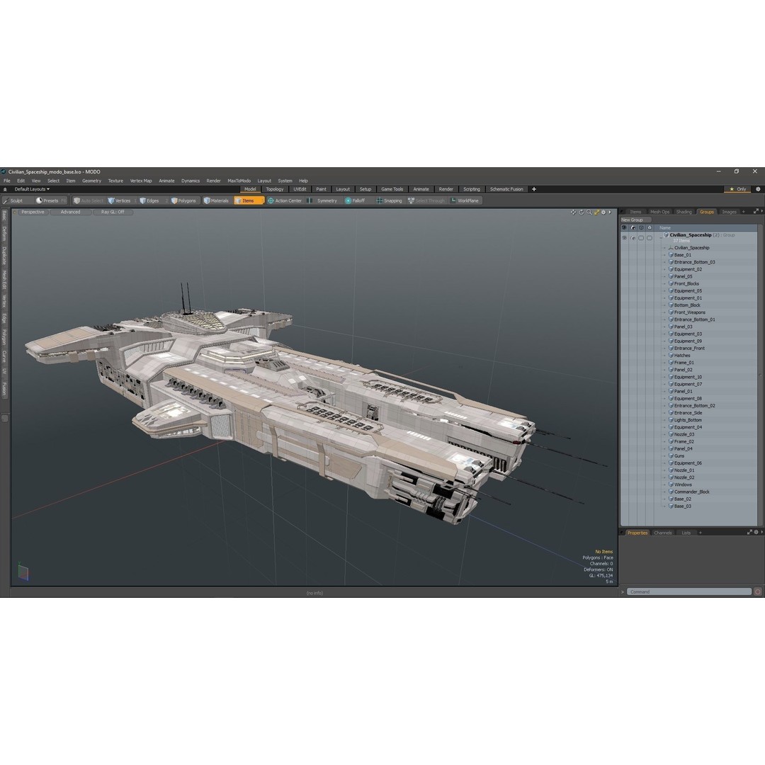 Civilian Spaceship 3D Model – High Quality PBR Asset, FBX, Blender - View 30
