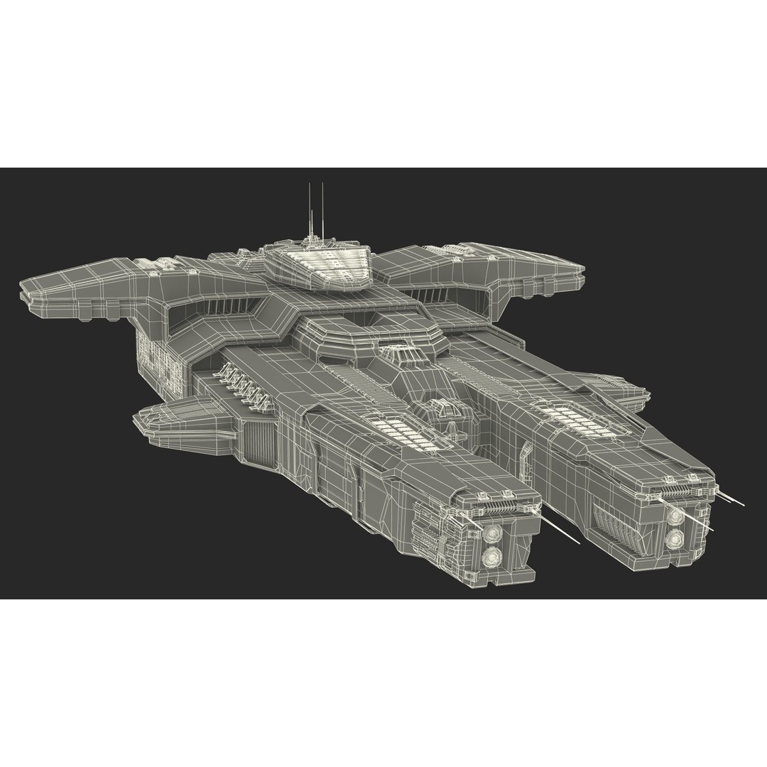 Civilian Spaceship 3D Model – High Quality PBR Asset, FBX, Blender - View 34