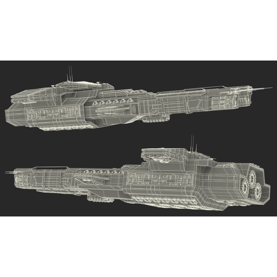Civilian Spaceship 3D Model – High Quality PBR Asset, FBX, Blender - View 35