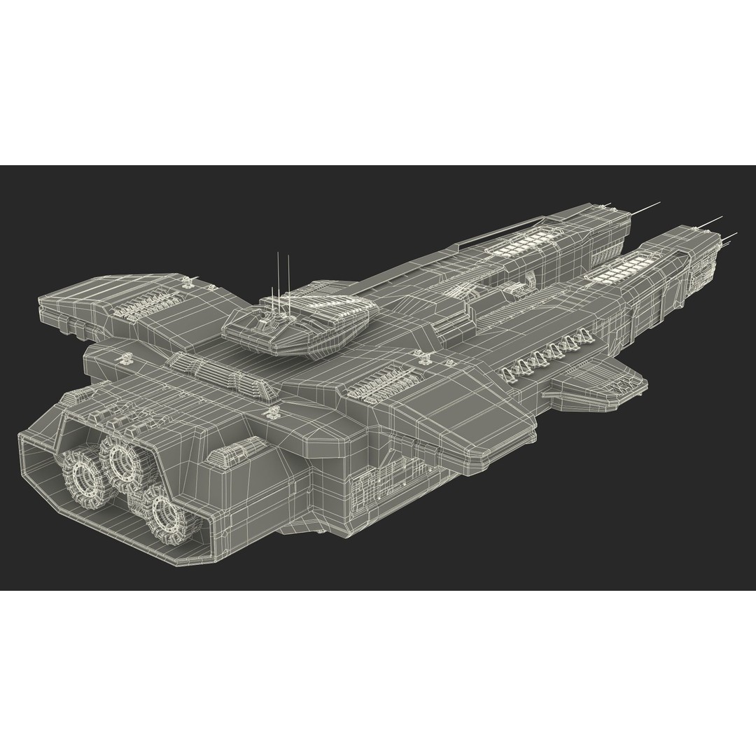 Civilian Spaceship 3D Model – High Quality PBR Asset, FBX, Blender - View 36
