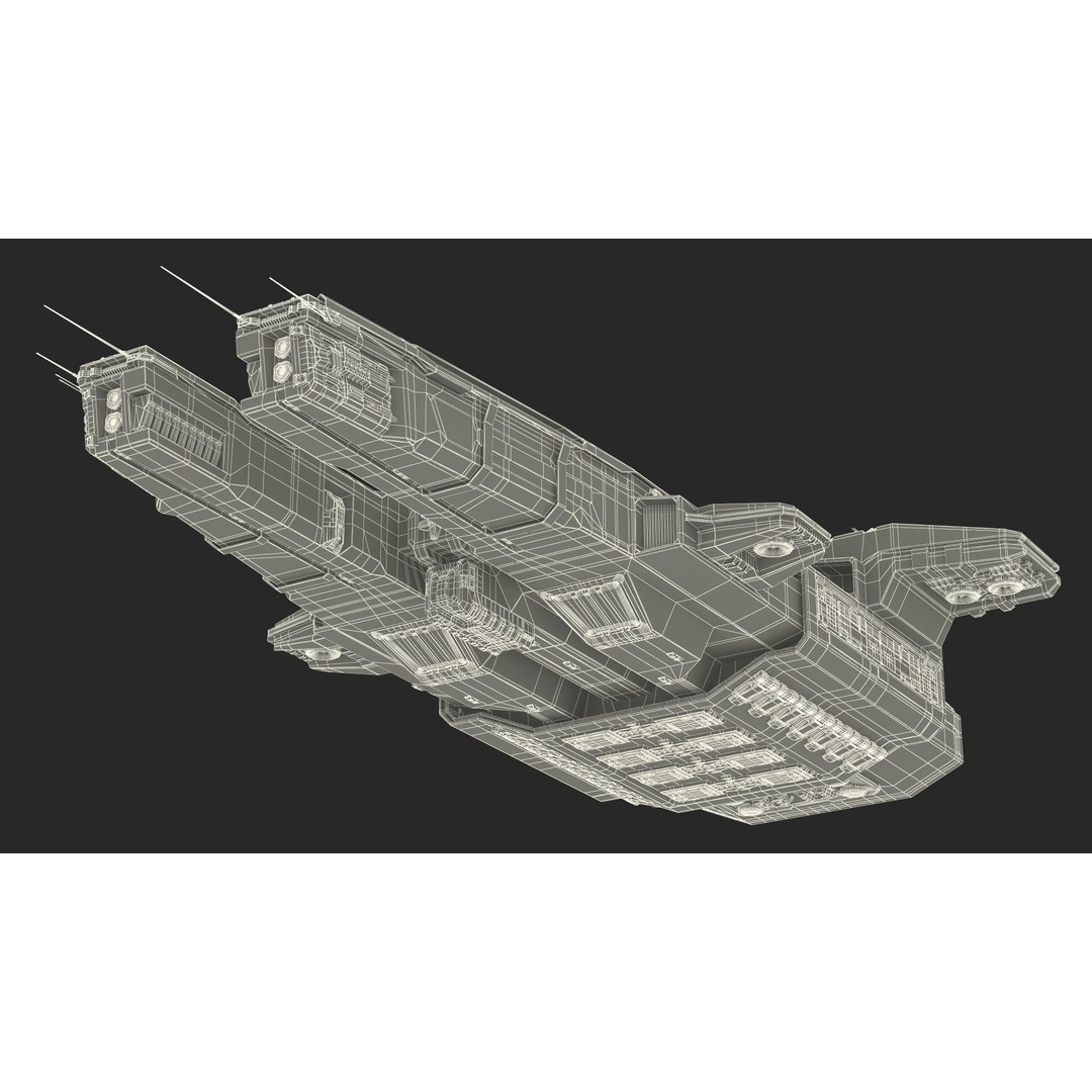 Civilian Spaceship 3D Model – High Quality PBR Asset, FBX, Blender - View 39