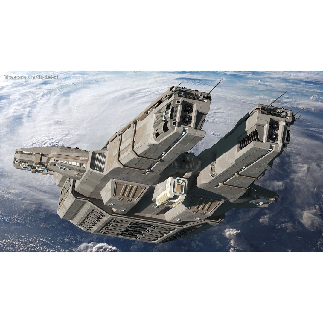 Civilian Spaceship 3D Model – High Quality PBR Asset, FBX, Blender - View 6