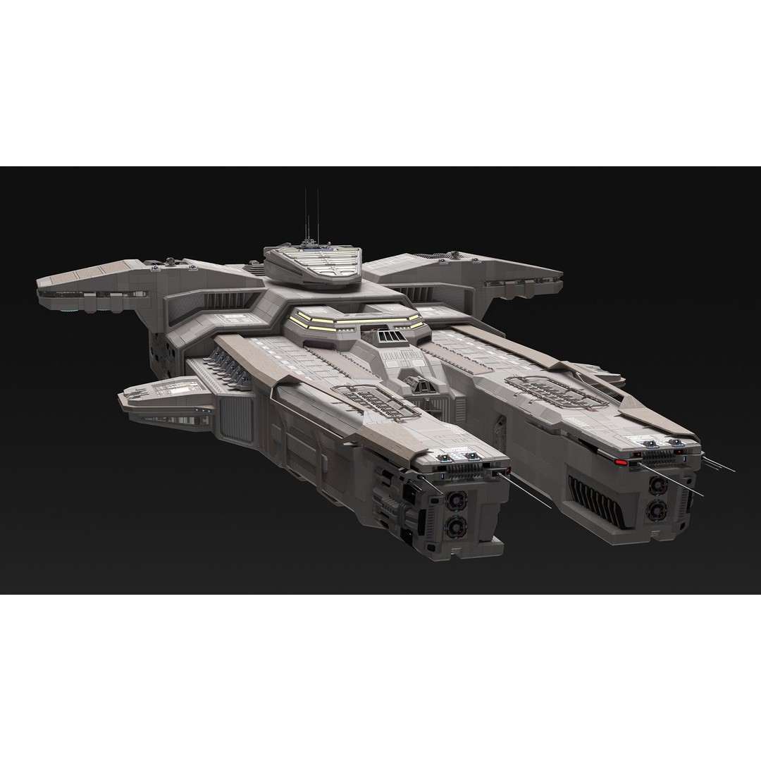 Civilian Spaceship 3D Model – High Quality PBR Asset, FBX, Blender - View 9