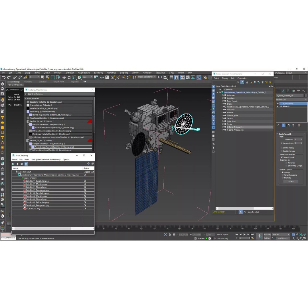 Geostationary Operational Meteorological Satellite 2 3D Model – PBR Textured Space Asset, FBX - View 15