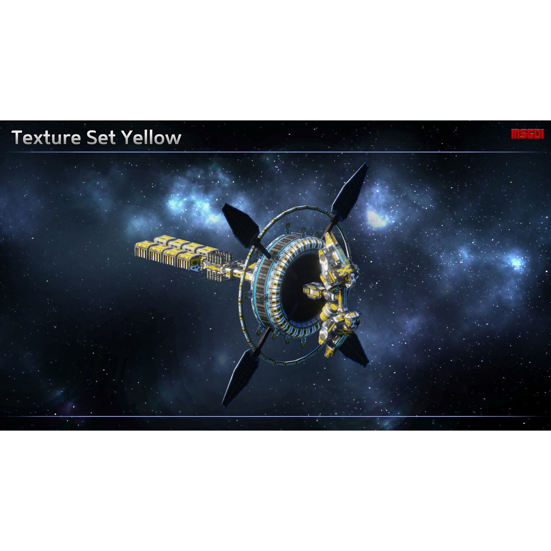 Modular Waystation Space Station 3D Model – Low Poly Game Asset, FBX