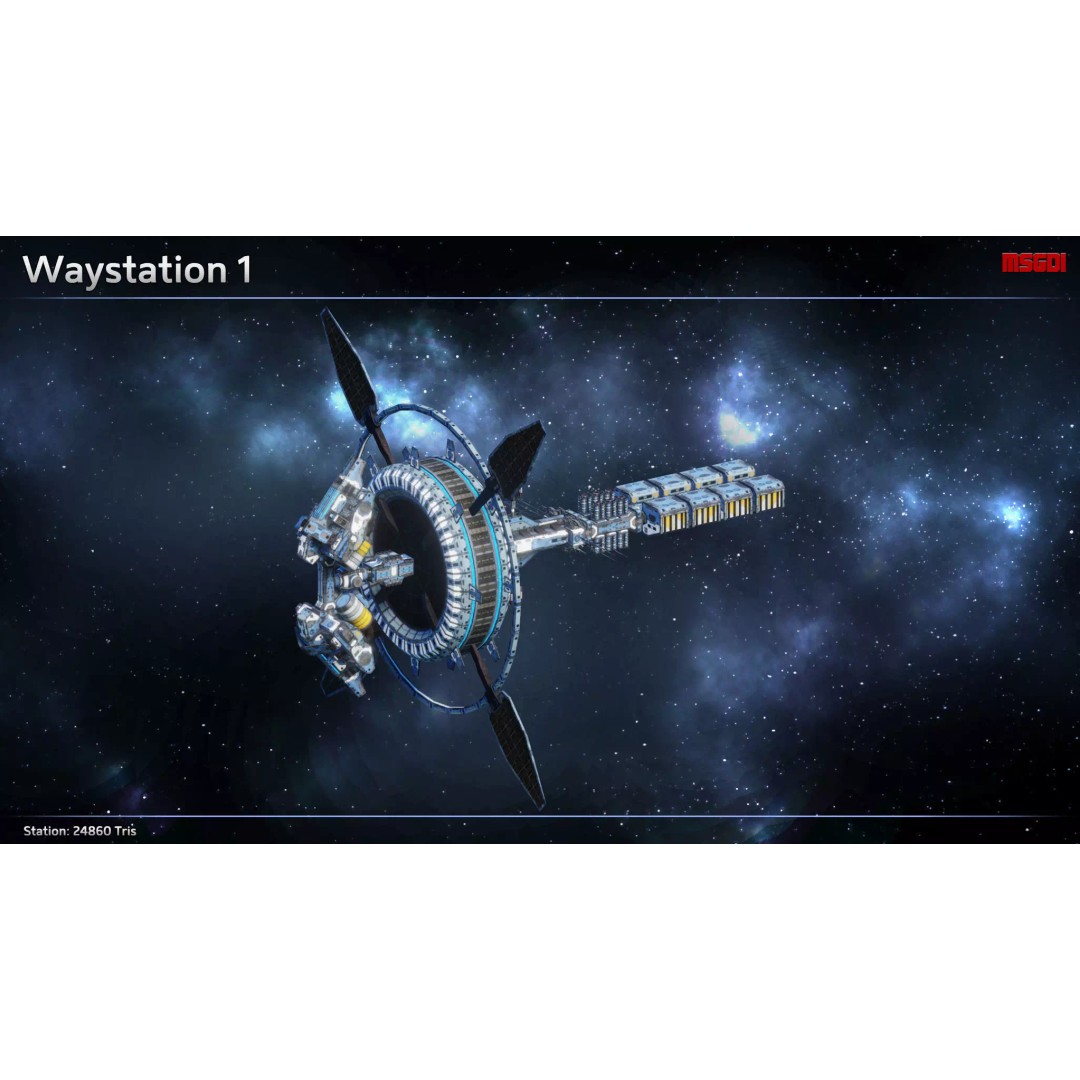 Modular Waystation Space Station 3D Model – Low Poly Game Asset, FBX - View 2