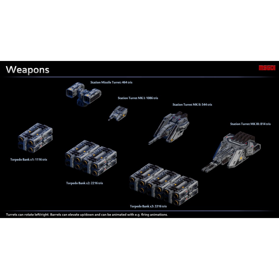 Modular Waystation Space Station 3D Model – Low Poly Game Asset, FBX - View 5