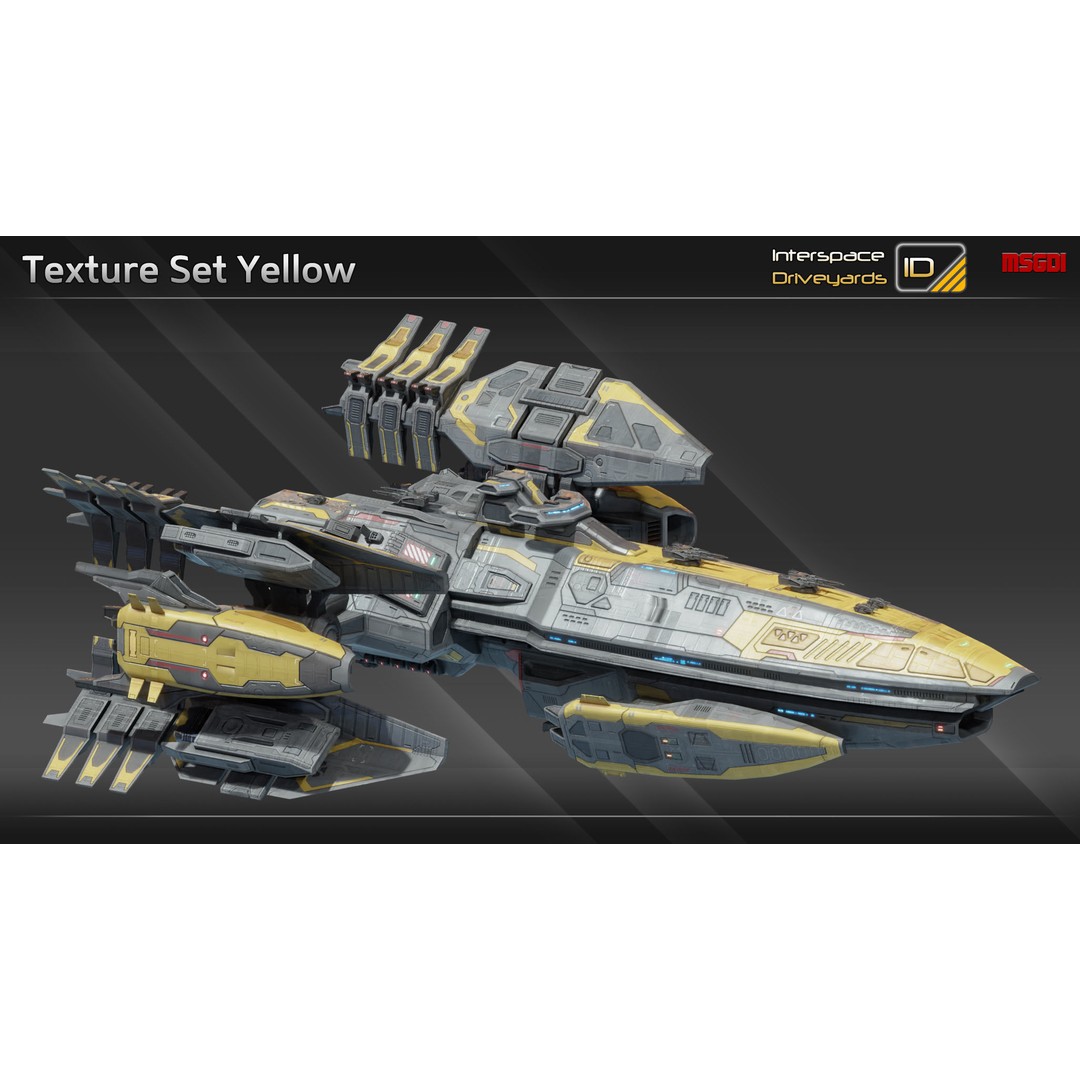 Pilgrim Class Battleship 3D Model – Low Poly Game Ready Spaceship, FBX/OBJ