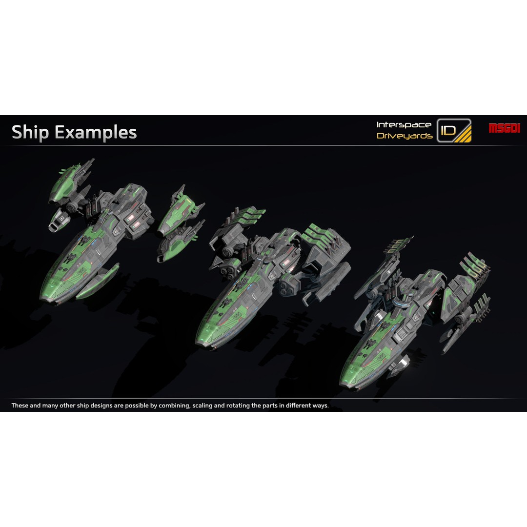 Pilgrim Class Battleship 3D Model – Low Poly Game Ready Spaceship, FBX/OBJ - View 4