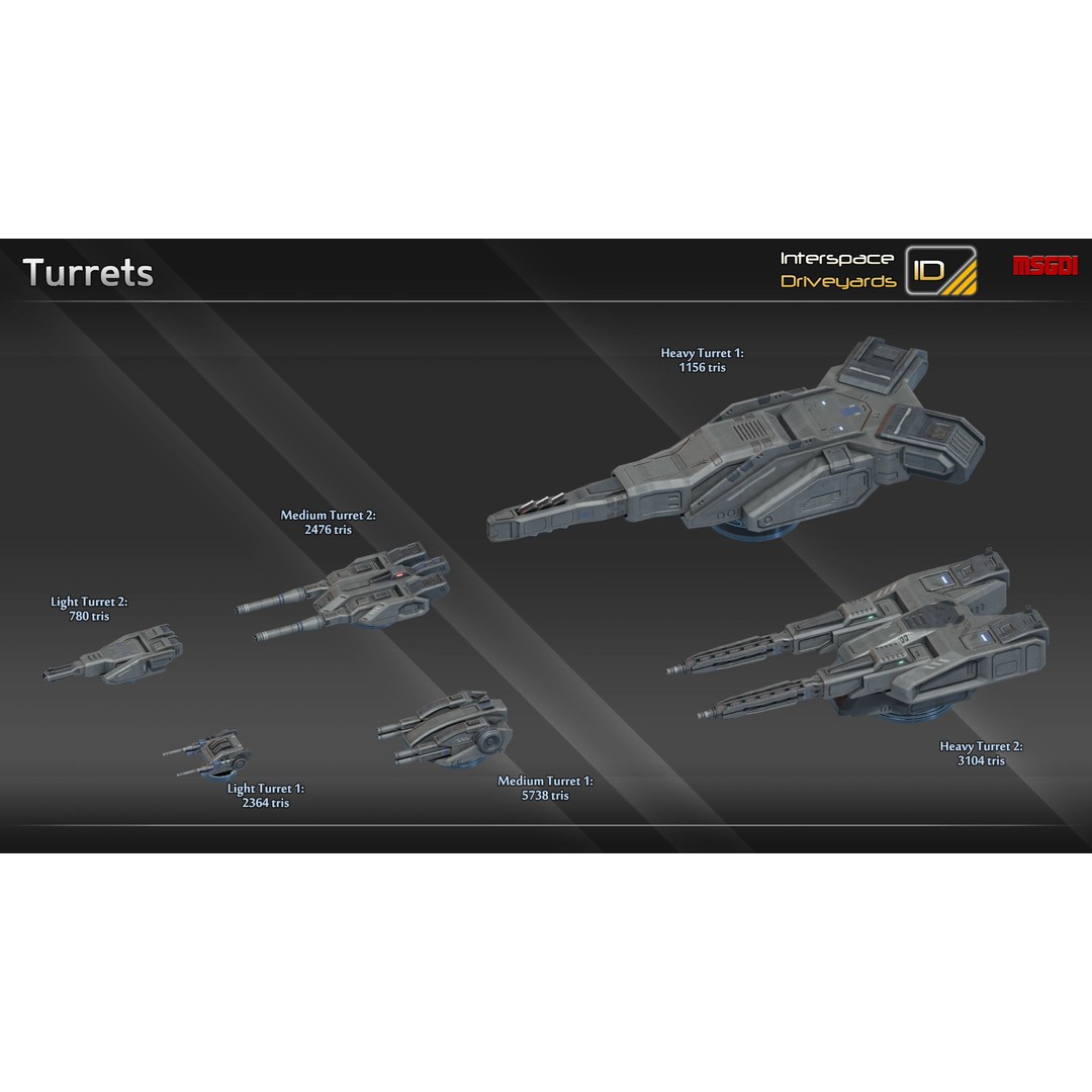 Pilgrim Class Battleship 3D Model – Low Poly Game Ready Spaceship, FBX/OBJ - View 5