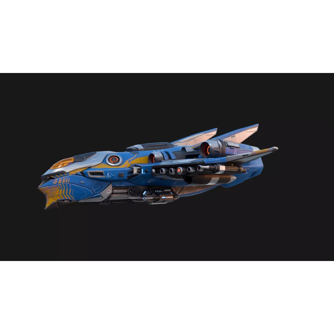 Sci-Fi Space Ship X1 3D Model – Low Poly Game Ready Asset, FBX - View 5