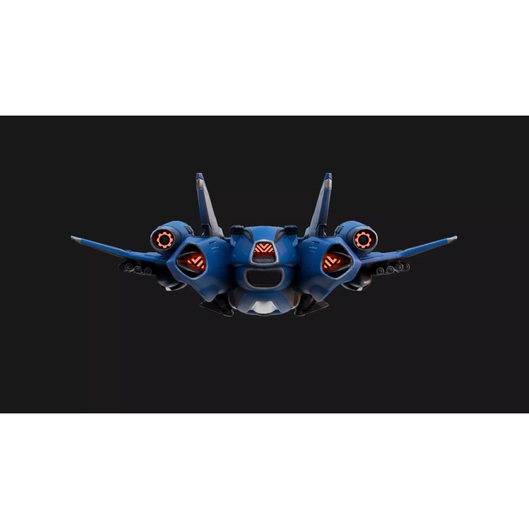 Sci-Fi Space Ship X1 3D Model – Low Poly Game Ready Asset, FBX - View 7