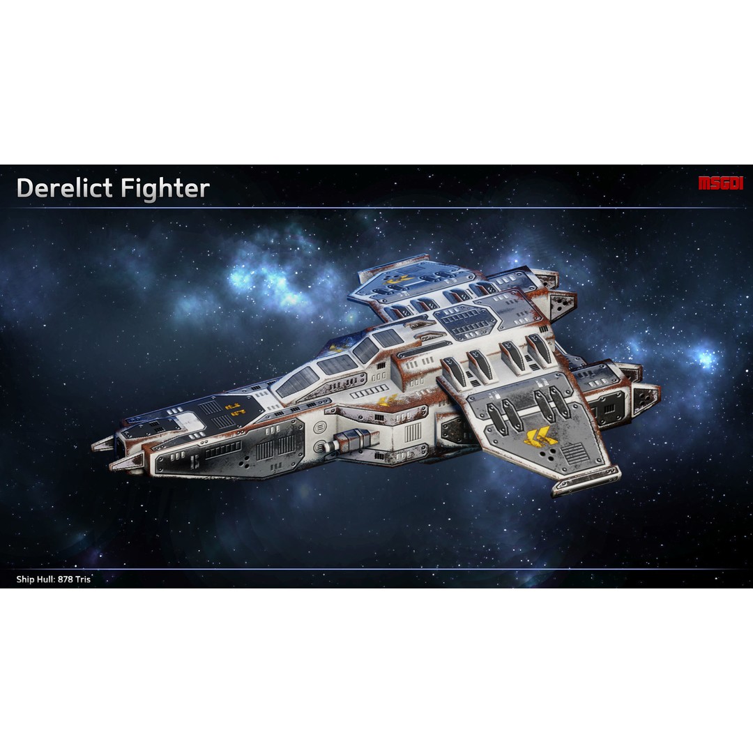 Spaceship Shipwrecks 3D Model – Low Poly Game Asset, FBX - View 5