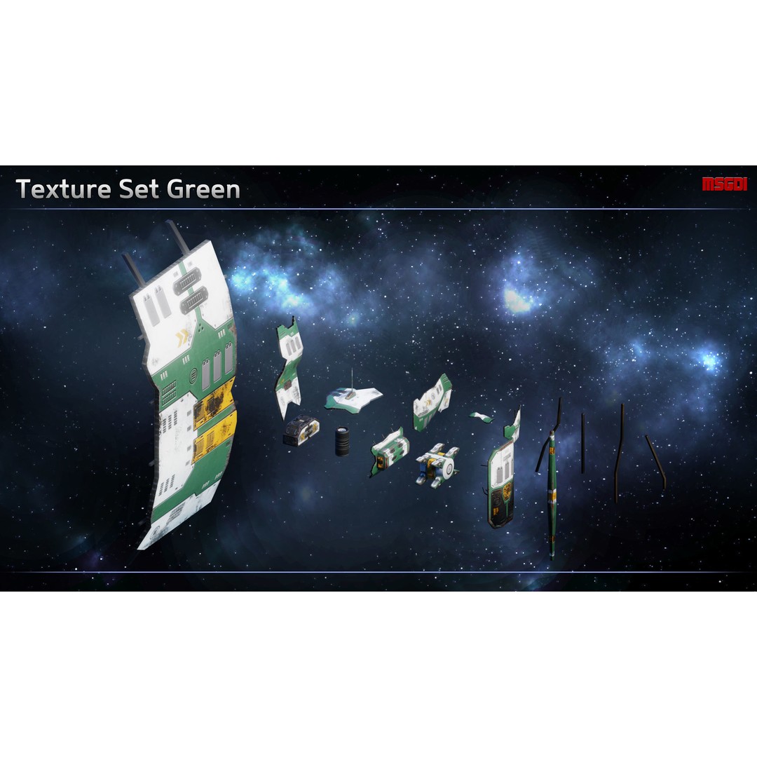 Spaceship Shipwrecks 3D Model – Low Poly Game Asset, FBX - View 8