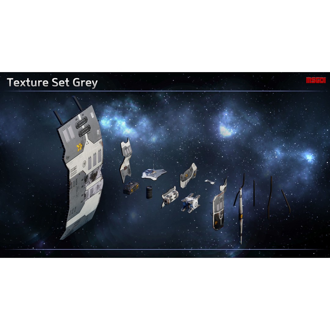 Spaceship Shipwrecks 3D Model – Low Poly Game Asset, FBX - View 9