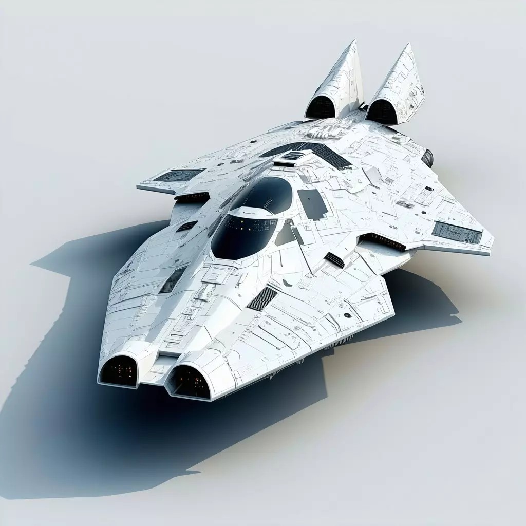 Sci-Fi Starship Explorer MKI 3D Model – Low Poly Game Asset, FBX - View 2