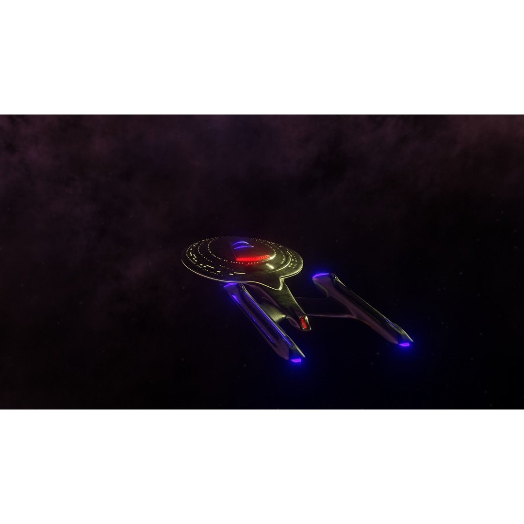 USS-Enterprise Inspired 3D Model – Low Poly Spacecraft, FBX, OBJ - View 10