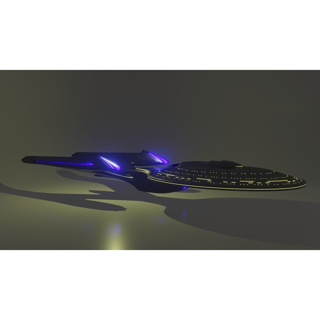 USS-Enterprise Inspired 3D Model – Low Poly Spacecraft, FBX, OBJ - View 13