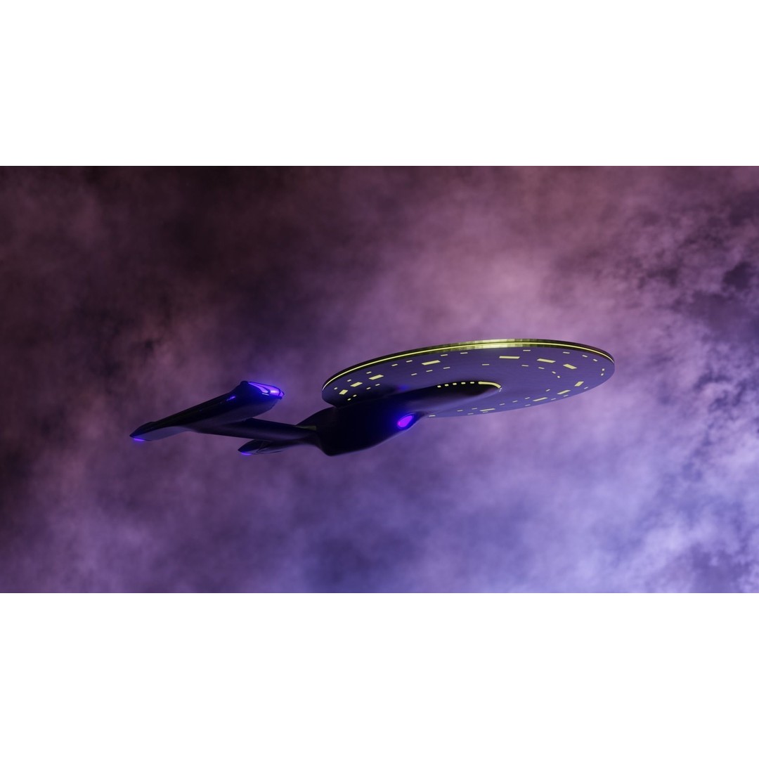 USS-Enterprise Inspired 3D Model – Low Poly Spacecraft, FBX, OBJ - View 7