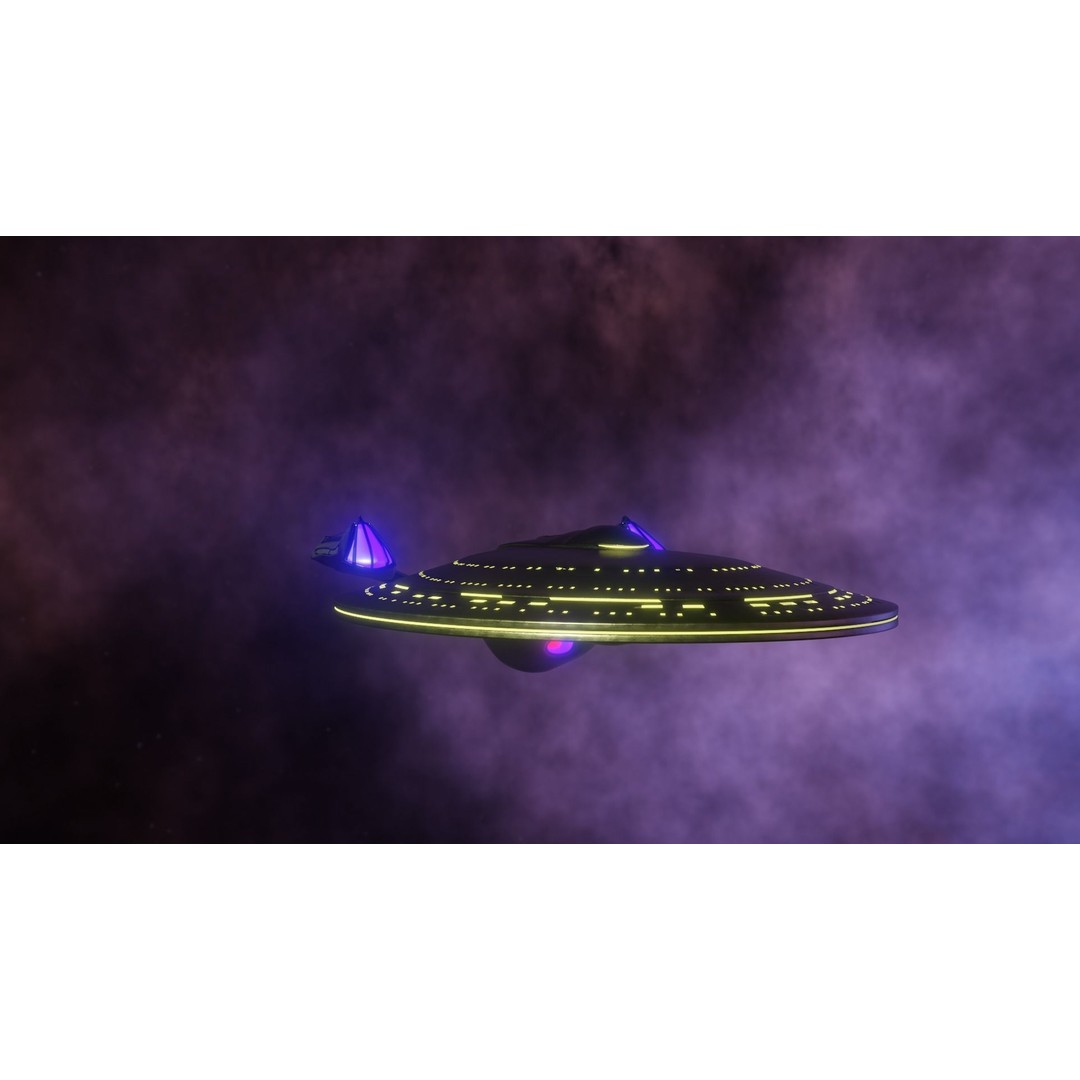 USS-Enterprise Inspired 3D Model – Low Poly Spacecraft, FBX, OBJ - View 8
