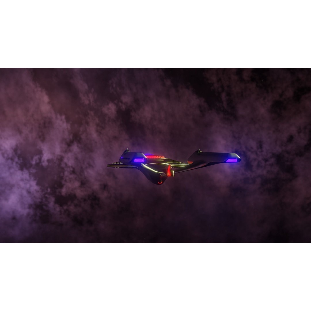 USS-Enterprise Inspired 3D Model – Low Poly Spacecraft, FBX, OBJ - View 9