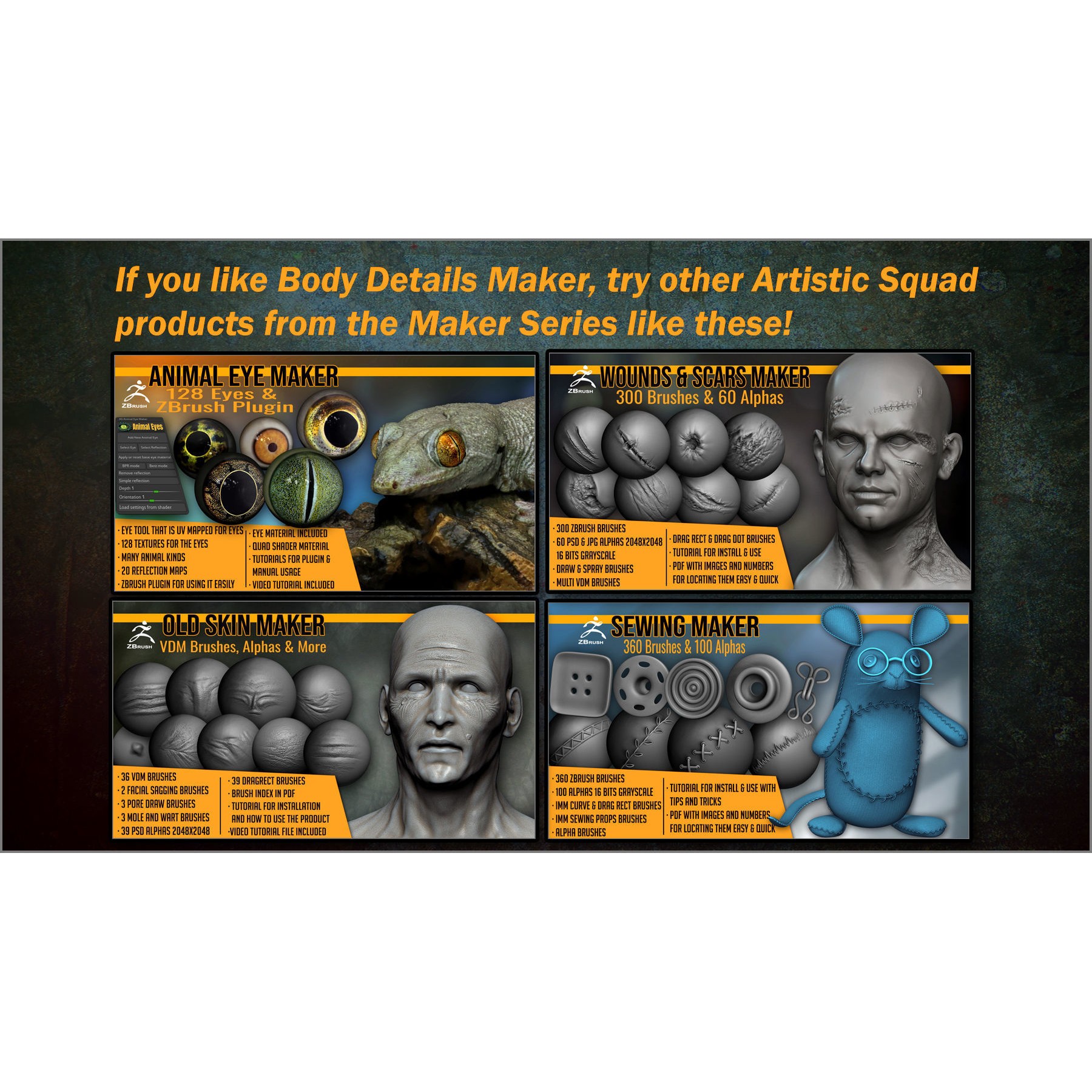 Body Details Maker - ZBrush Brushes 3D Model