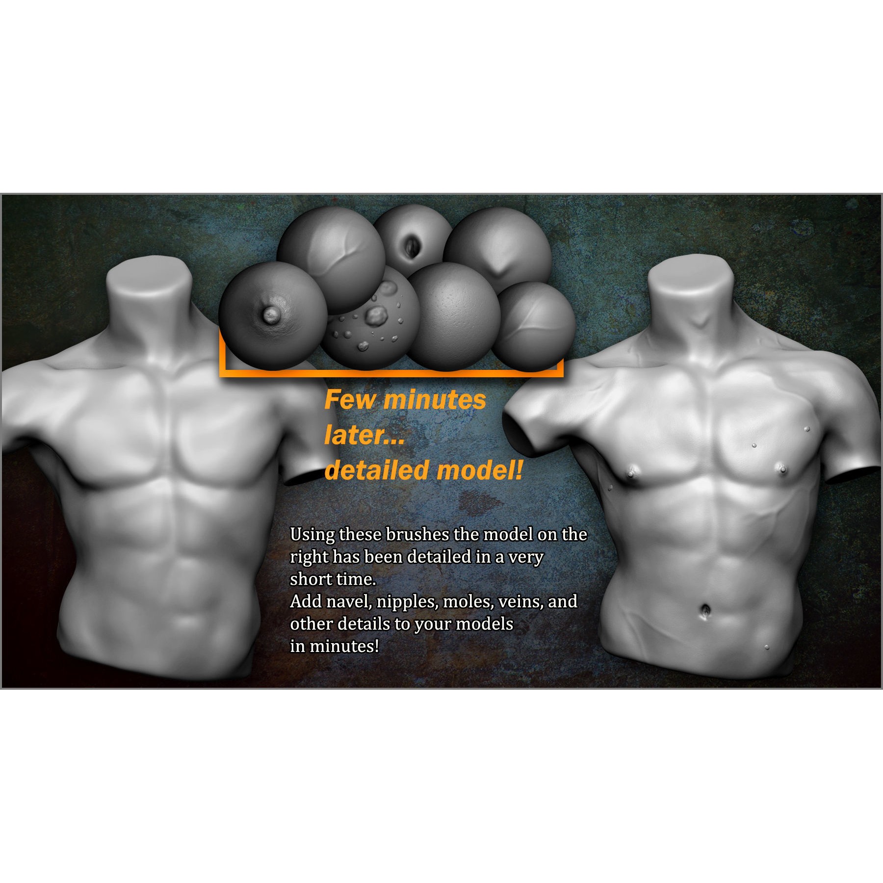 Body Details Maker - ZBrush Brushes 3D Model - View 3