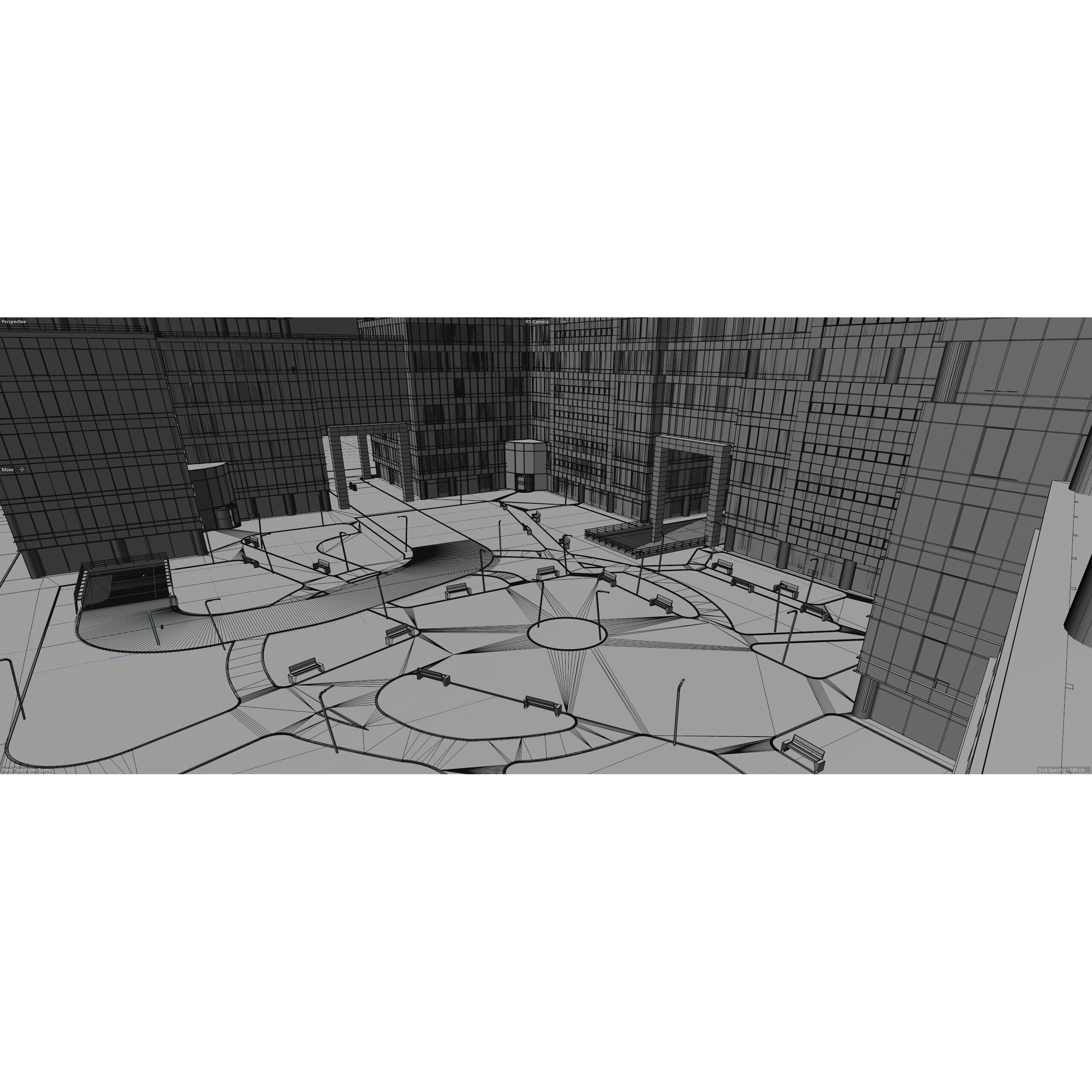 Glass Office Buildings - Modern Business Center 3D Model